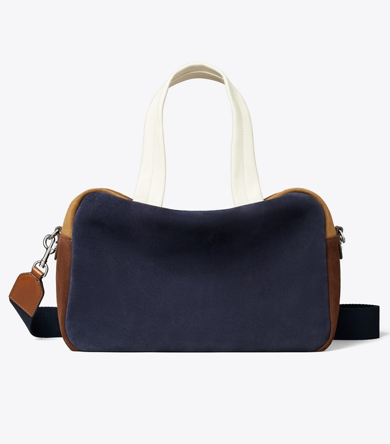 Tory Burch designer satchels Colorblock Suede Satchel in Multi angle