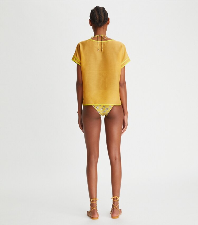 Tory Burch designer coverups Colorblock Top in Sherbert on model back