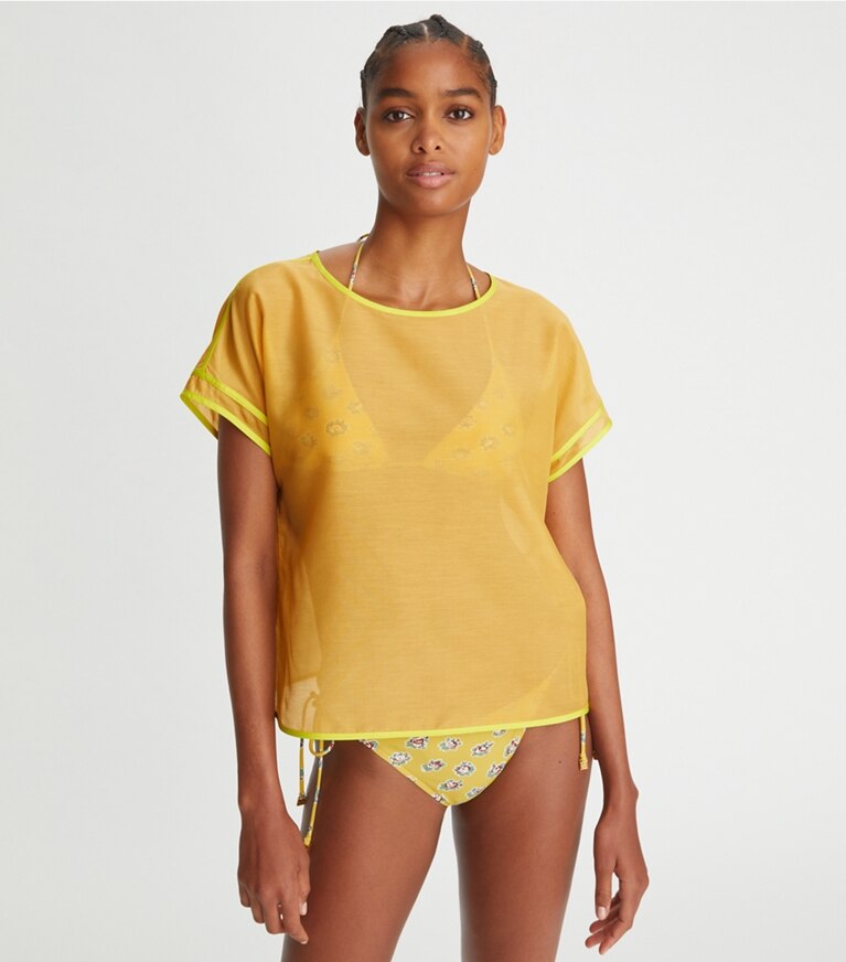 Tory Burch designer coverups Colorblock Top in Sherbert front