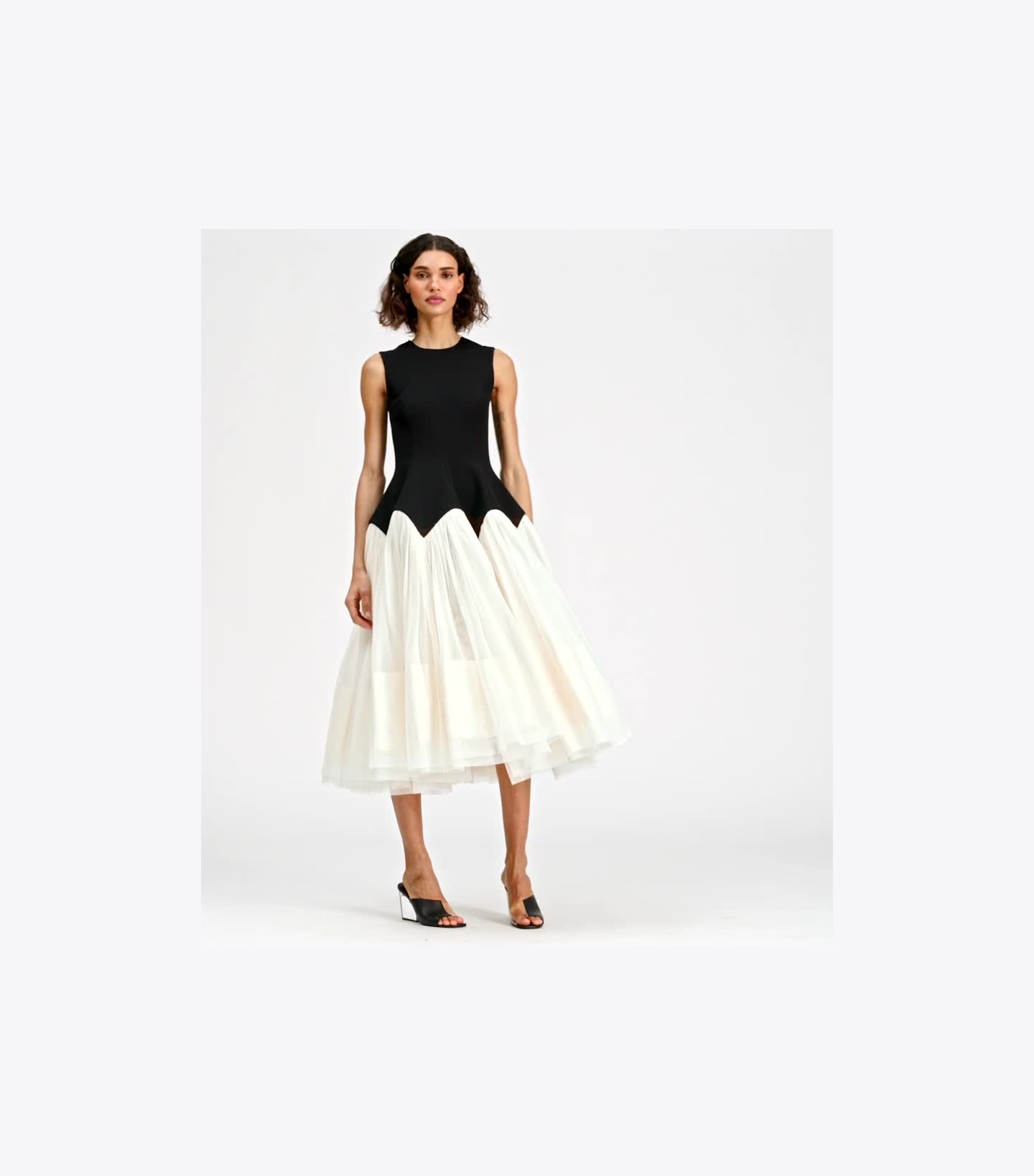 Colorblock Tulle Dress