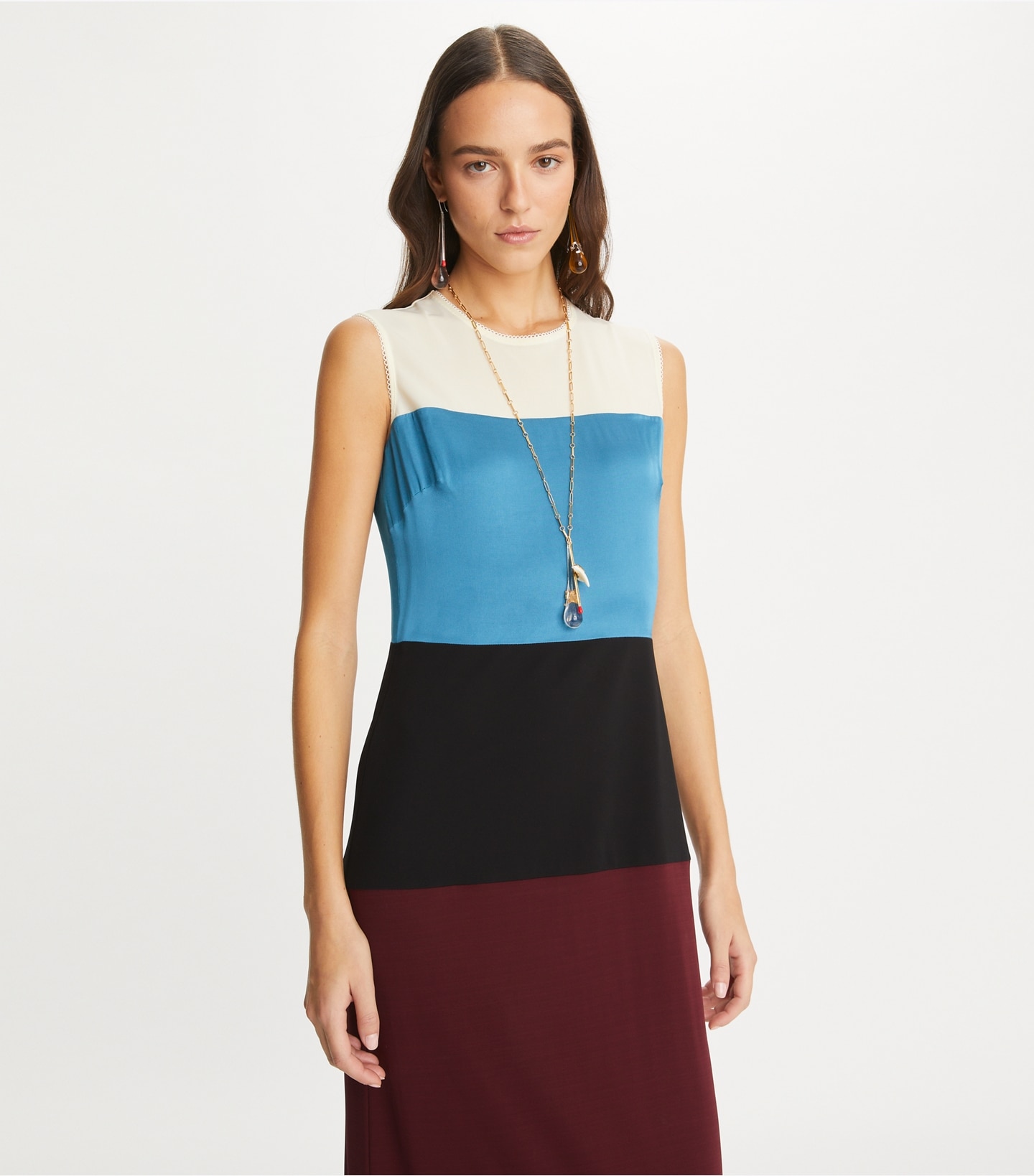 Colorblock Wool Dress