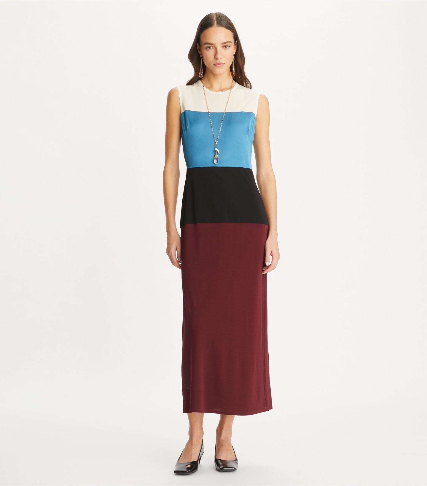 Colorblock Wool Dress