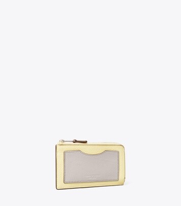 Tory Burch Robinson Printed Leather Card Case Buttermilk