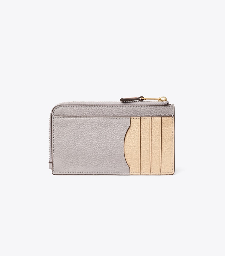 Tory Burch designer card cases Colorblock Zip Card Case in Bay Gray Multi back