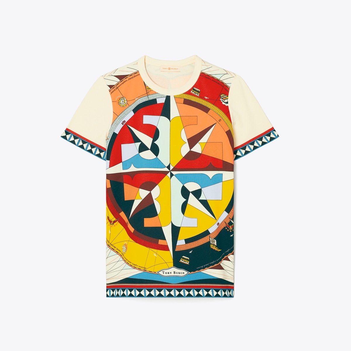 Compass Printed T-Shirt: Women's Designer Tops | Tory Burch