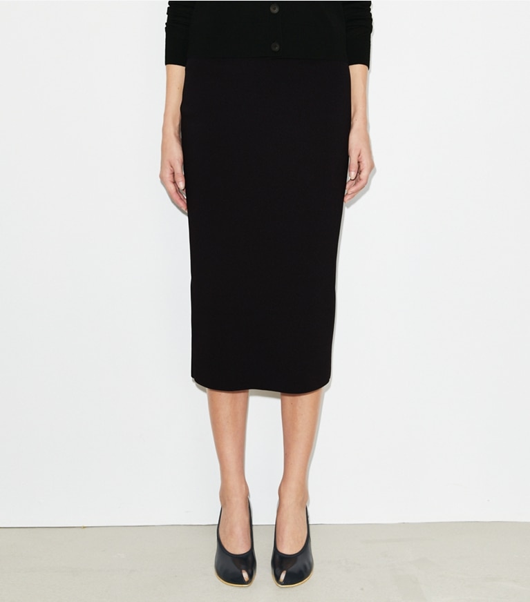 Tory Burch designer bottoms Compression Pencil Skirt in Black front
