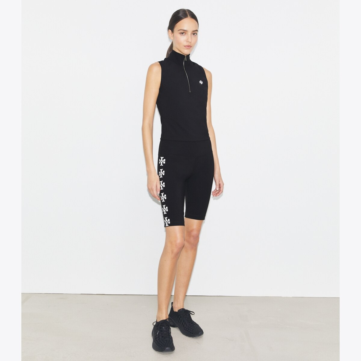 【TORY BURCH】 Tory Burch Thea Black Pebbled Leather Flap Crossbody