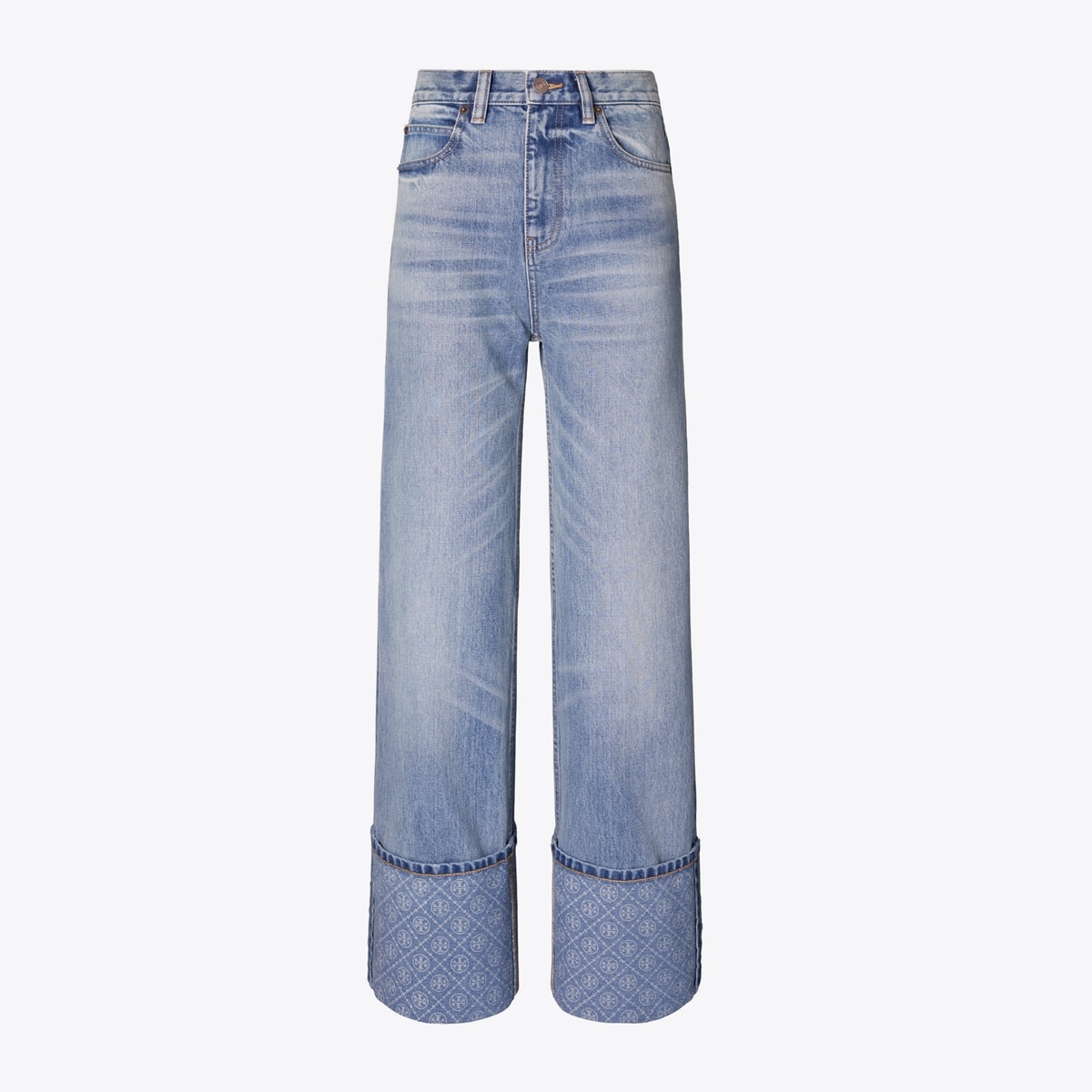 CONTRAST CUFF STRAIGHT LEG JEAN