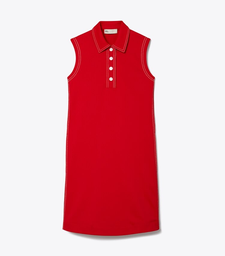 Contrast Stitch Performance Polo Dress Womens Designer Dresses Tory Sport 9393