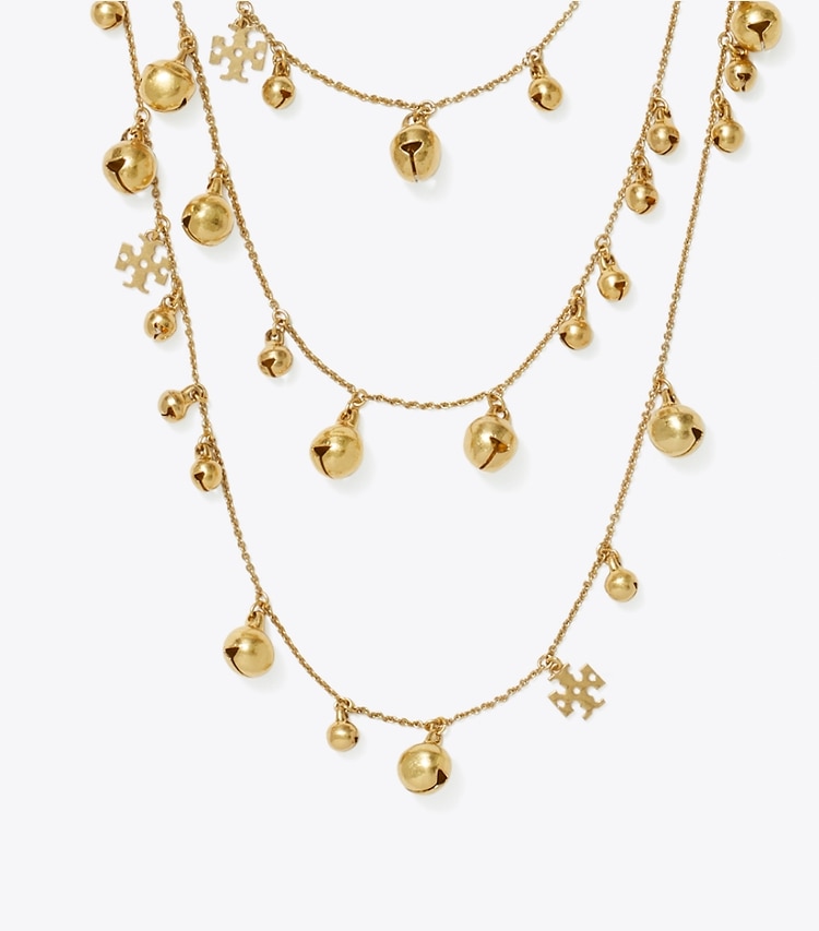 Tory Burch designer necklaces Convertible Bell Necklace in Antique Light Brass detail