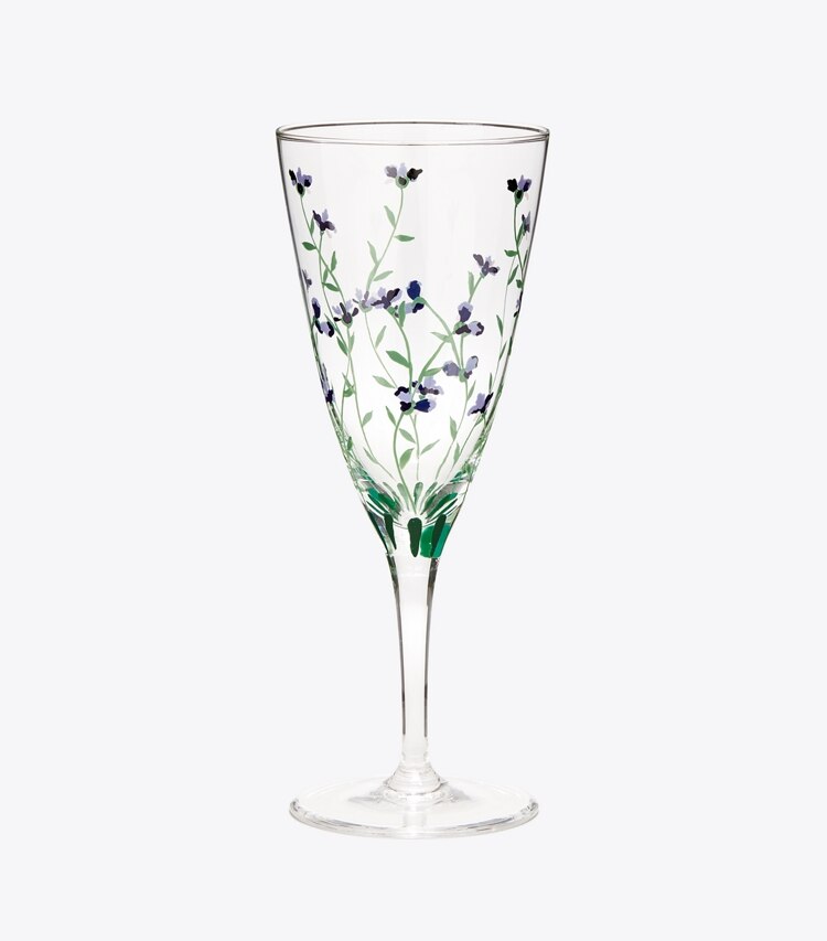 Tory Burch diseñador artículos de mesa & cristalería Copa de champán Jolie Fleur, set de 2 en Clear / Multi frente