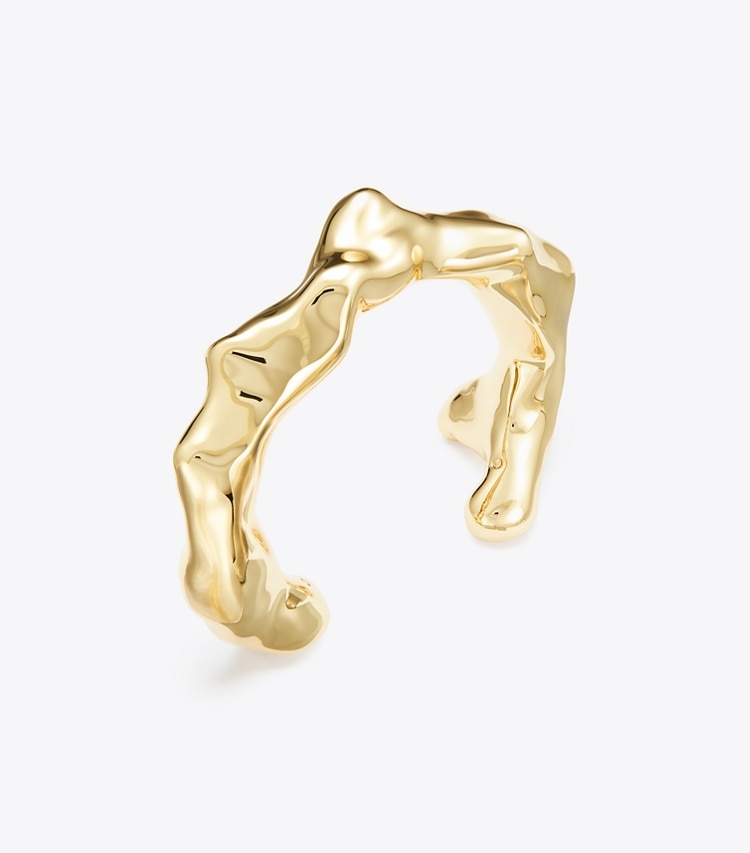 Tory Burch designer bracelets Coral Cuff in Light Brass detail