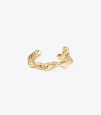 Tory Burch designer bracelets Coral Cuff in Light Brass front