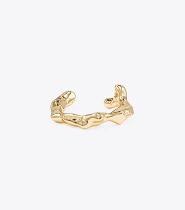Tory Burch designer bracelets Coral Cuff in Light Brass front