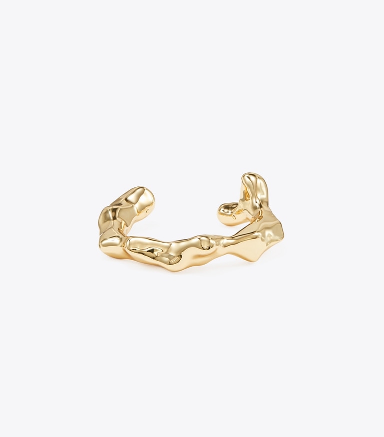 Tory Burch designer bracelets Coral Cuff in Light Brass front