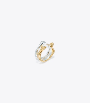 Tory Burch designer rings Coral Ring Set in Light Silver / Light Amber angle