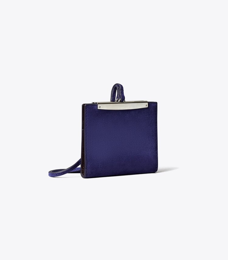 Tory Burch diseñador carteras Cordón de gamuza en Navy Day ángulo