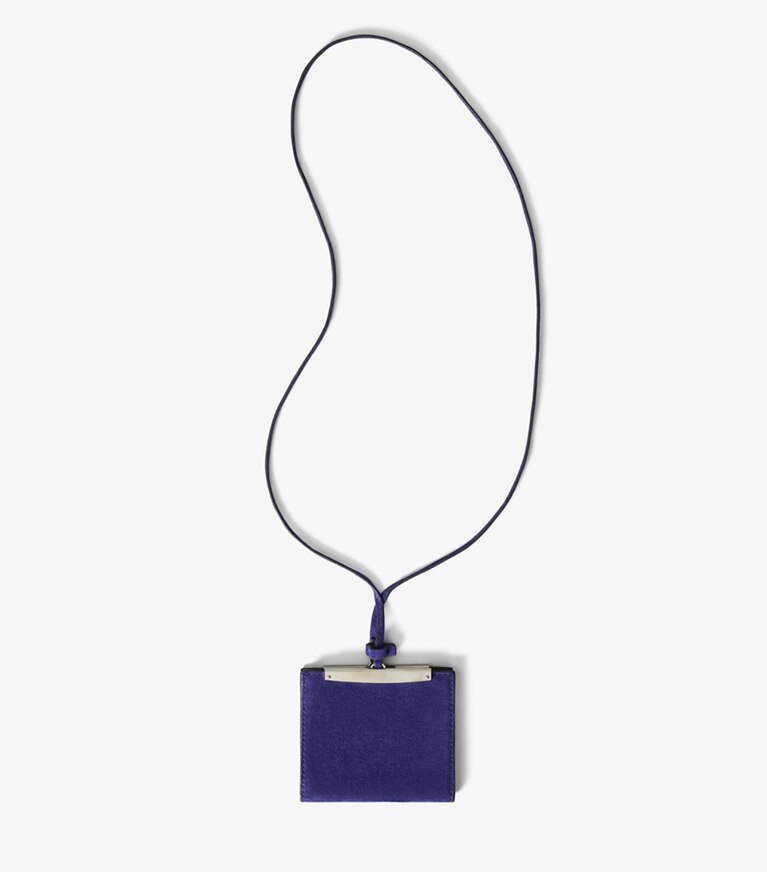 Tory Burch diseñador carteras Cordón de gamuza en Navy Day detalle