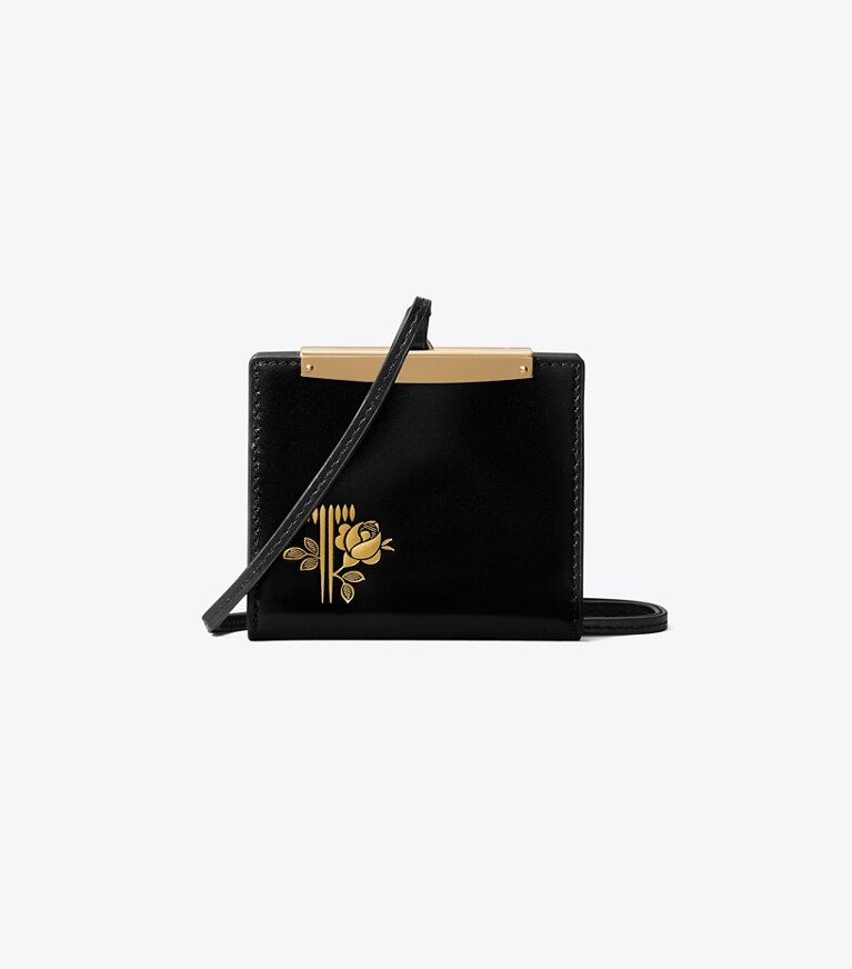 Tory Burch diseñador carteras Cordón en Black / GOLD frente