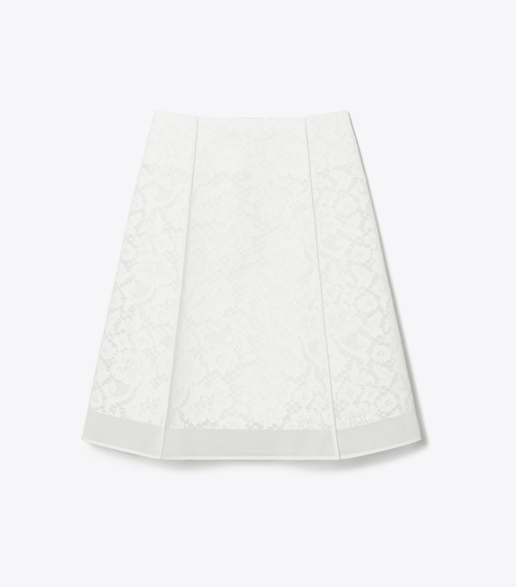 Tory Burch designer bottoms Corded Lace Skirt in White front