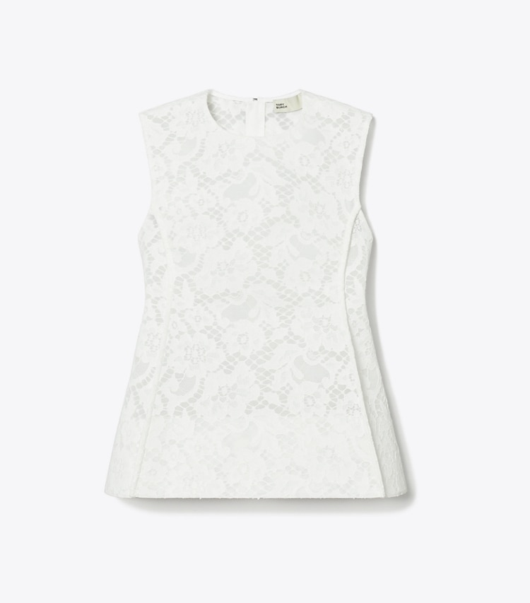 Tory Burch designer tops Corded Lace Top in White front