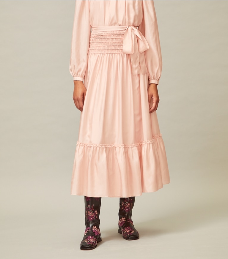Tory Burch designer bottoms Corded Skirt in Iced Pink front