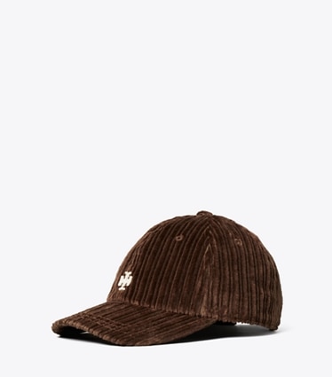 Tory Burch designer ハット コーデュロイ ベースボール ハット in DARK COCOA angle