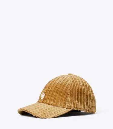 Tory Burch designer ハット コーデュロイ ベースボール ハット in Cornmeal angle