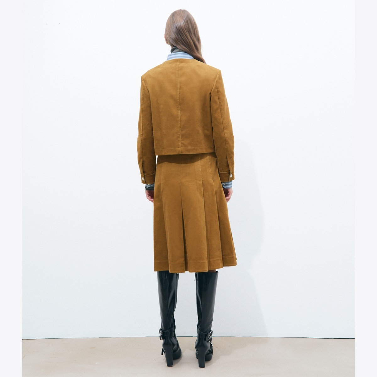 CORDUROY PLEATED SKIRT - thumbnail 3