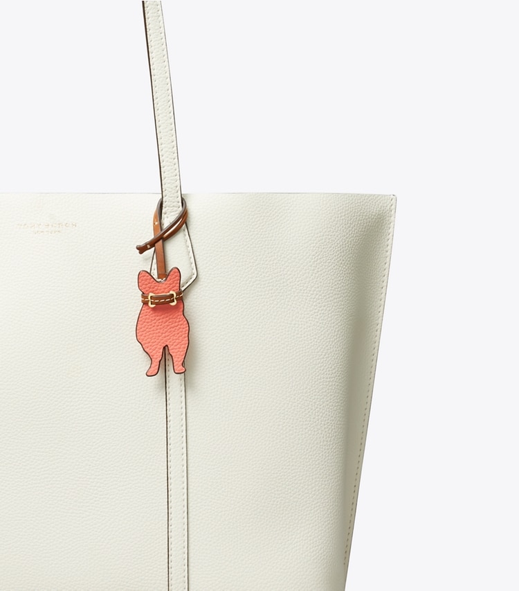 Tory Burch designer bag charms & key rings Corgi Bag Charm in Coral Crush detail