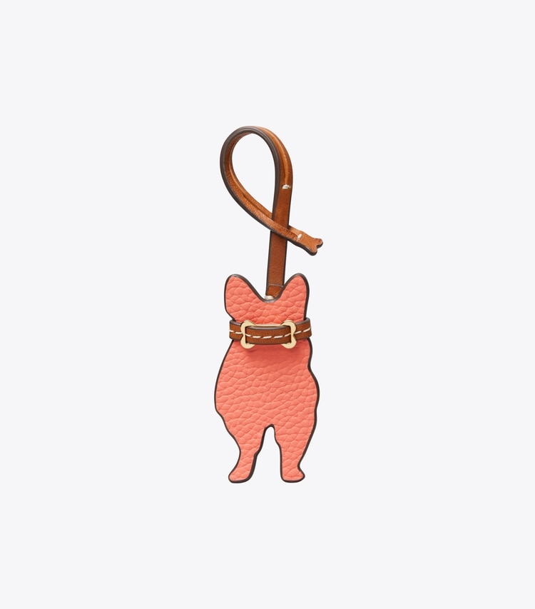 Tory Burch designer bag charms & key rings Corgi Bag Charm in Coral Crush front