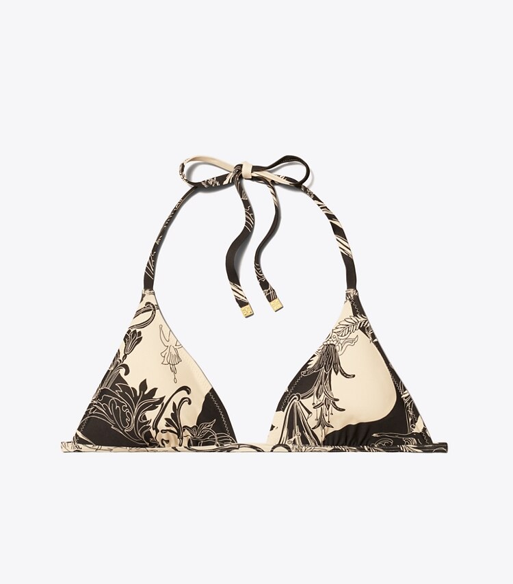 Tory Burch diseñador de dos piezas Corpiño de bikini de triángulo estampado en FRENCH CREAM MUSE frente