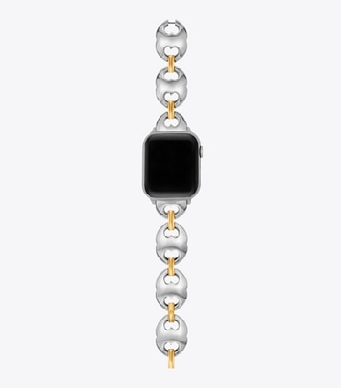 Tory Burch diseñador relojes inteligentes Correa con eslabones doble T para Apple Watch® en TWO-TONE frente