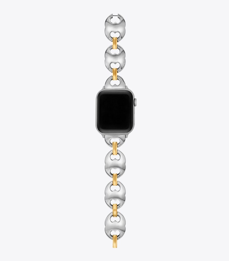 Tory Burch diseñador relojes inteligentes Correa con eslabones doble T para Apple Watch® en TWO-TONE frente