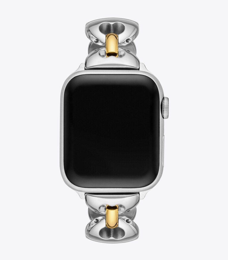 Tory Burch diseñador relojes inteligentes Correa con eslabones doble T para Apple Watch® en TWO-TONE vista superior