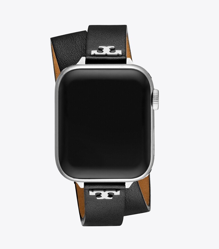 Tory Burch diseñador relojes inteligentes Correa doble T para Apple Watch® en BLACK frente