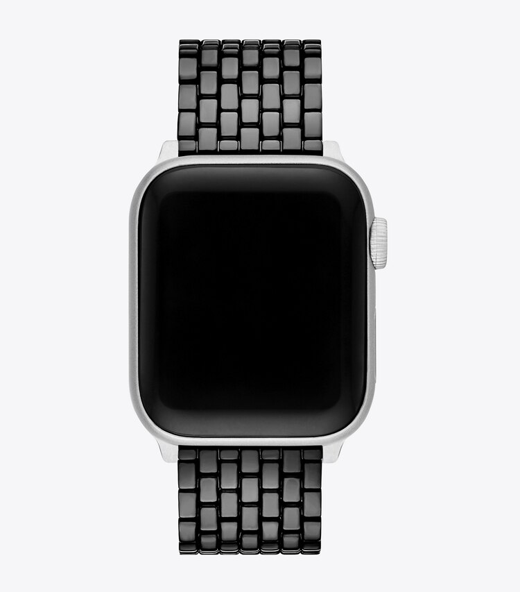 Tory Burch diseñador relojes inteligentes Correa Eleanor para Apple Watch® en BLACK desde arriba