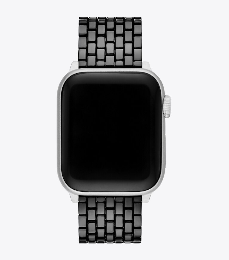 Tory Burch diseñador relojes inteligentes Correa Eleanor para Apple Watch® en BLACK desde arriba