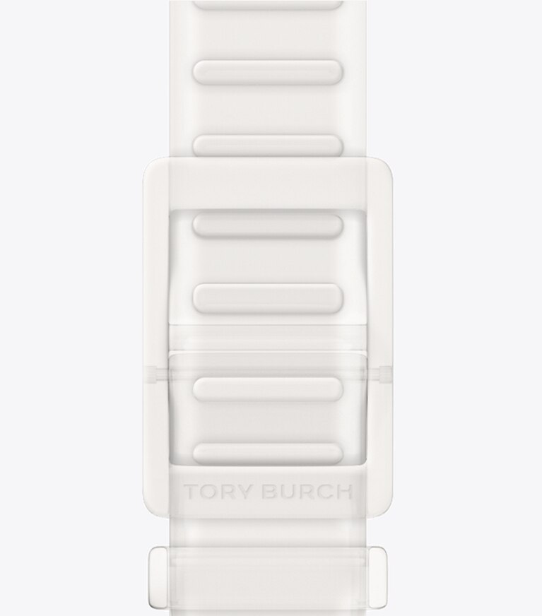 Tory Burch diseñador relojes inteligentes Correa Jelly con una sola T para Apple Watch® en CLEAR volver