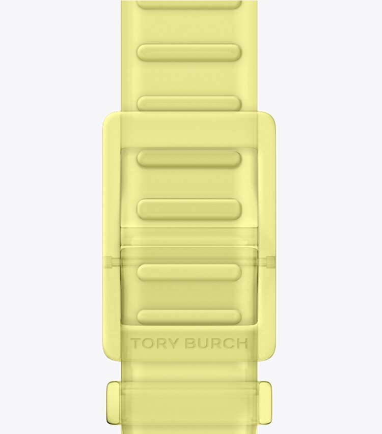 Tory Burch diseñador relojes inteligentes Correa Jelly con una sola T para Apple Watch® en LIGHT YELLOW volver