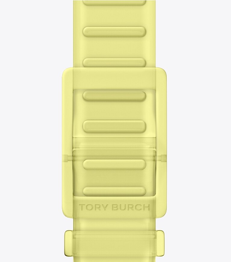 Tory Burch diseñador relojes inteligentes Correa Jelly con una sola T para Apple Watch® en LIGHT YELLOW volver