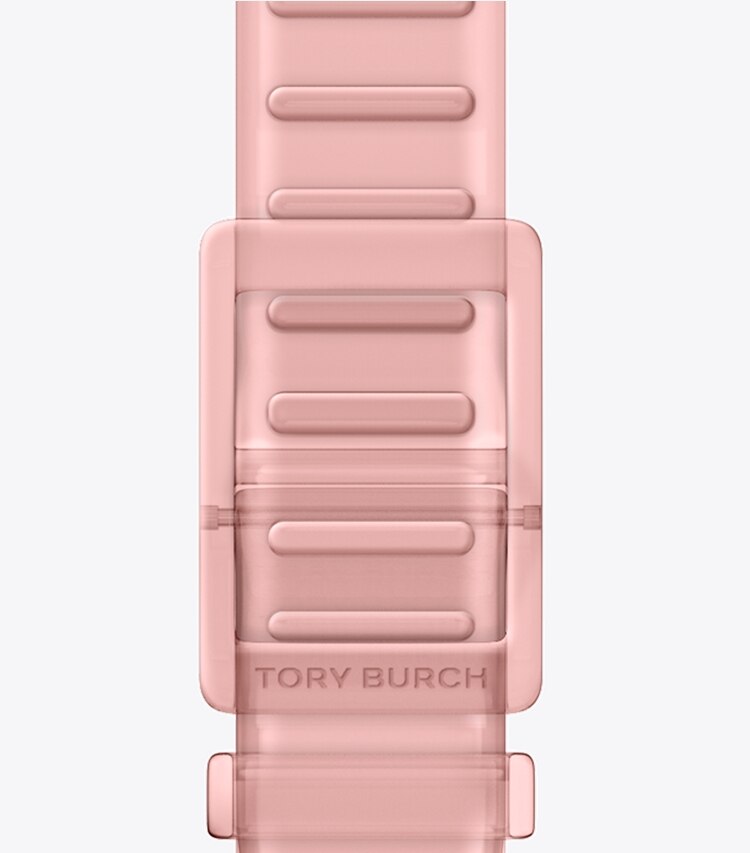 Tory Burch diseñador relojes inteligentes Correa Jelly con una sola T para Apple Watch® en LIGHT PINK volver