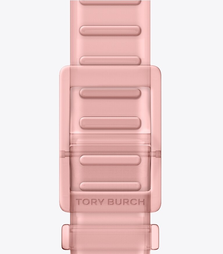 Tory Burch diseñador relojes inteligentes Correa Jelly con una sola T para Apple Watch® en LIGHT PINK volver