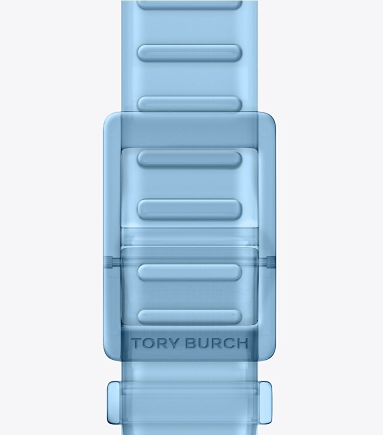 Tory Burch diseñador relojes inteligentes Correa Jelly con una sola T para Apple Watch® en LIGHT BLUE volver