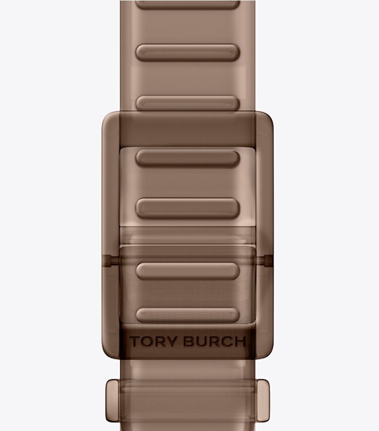Tory Burch diseñador relojes inteligentes Correa Jelly con una sola T para Apple Watch® en LIGHT BROWN volver