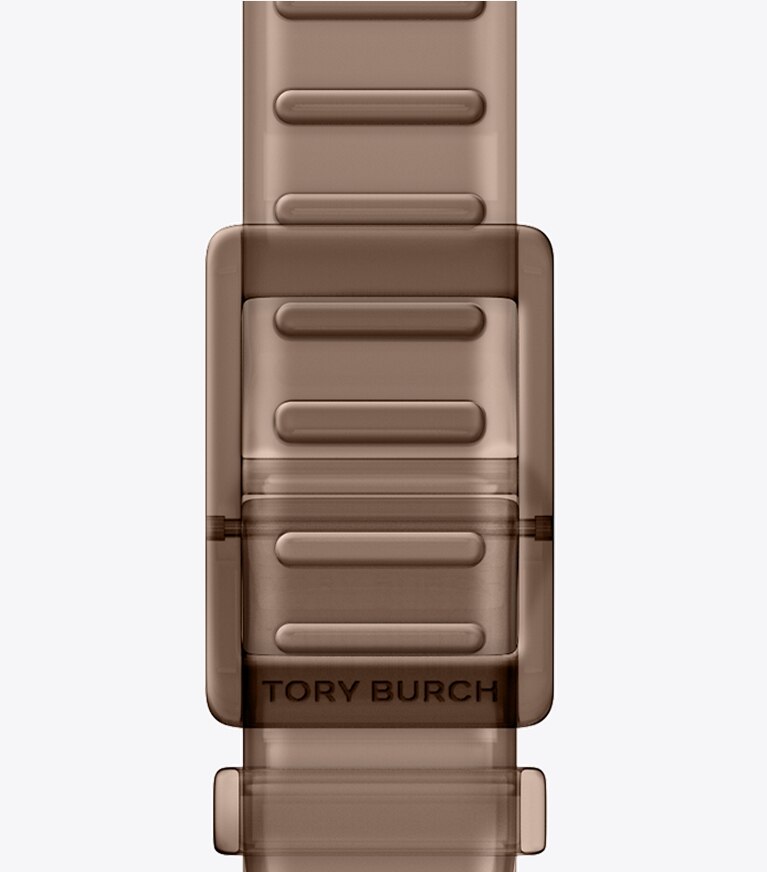 Tory Burch diseñador relojes inteligentes Correa Jelly con una sola T para Apple Watch® en LIGHT BROWN volver