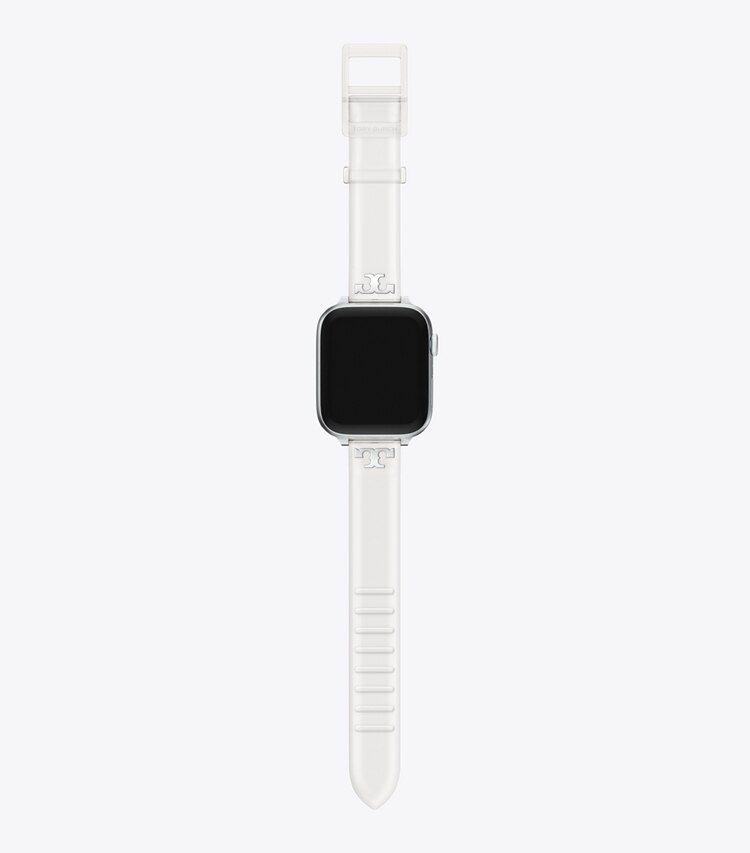 Tory Burch diseñador relojes inteligentes Correa Jelly con una sola T para Apple Watch® en CLEAR frente