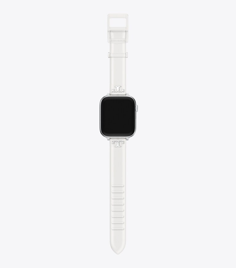 Tory Burch diseñador relojes inteligentes Correa Jelly con una sola T para Apple Watch® en CLEAR frente