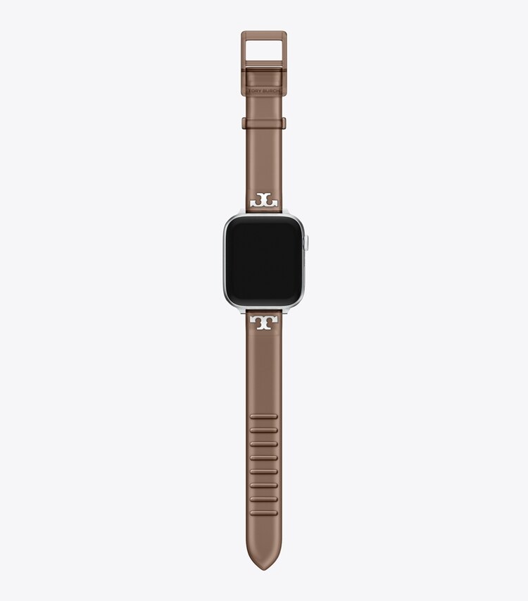 Tory Burch diseñador relojes inteligentes Correa Jelly con una sola T para Apple Watch® en LIGHT BROWN frente