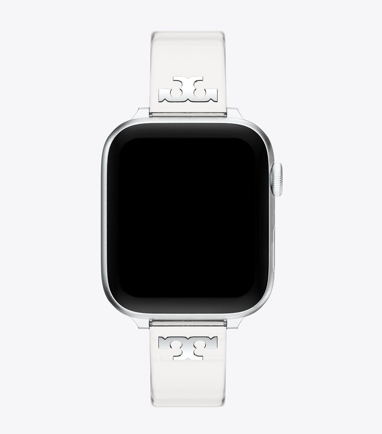 Tory Burch diseñador relojes inteligentes Correa Jelly con una sola T para Apple Watch® en CLEAR vista superior